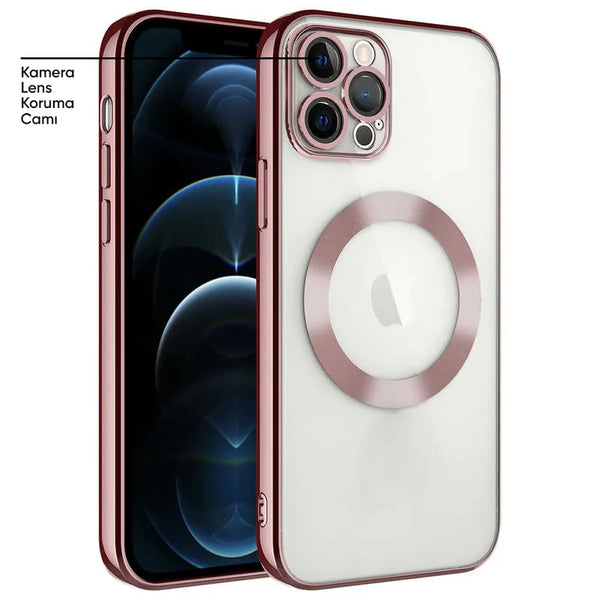 Apple - iPhone 11 Pro Zebana Glint Silikon Kılıf - Rose Gold