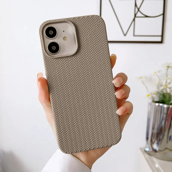 Apple - iPhone 11 Zebana Woven Silikon Kılıf - Açık Kahverengi